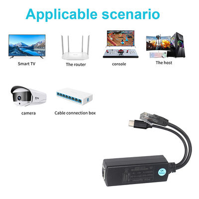 IEEE802.3af RJ45 TYPE-C câble 12v 24v 48v POE séparateur d'alimentation sur adaptateur Ethernet