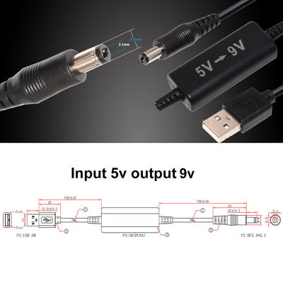 Transformateur CC-DC de 5V à 12V câble à accélération pour convertisseur d'alimentation USB en courant continu
