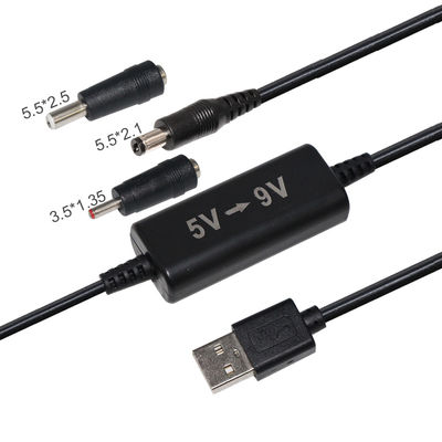 Connecteur USB 2.0 à courant continu Jack mâle Buck courant continu 5V à 12V Step Up Converter Cable Set Type standard Blanc/Noir