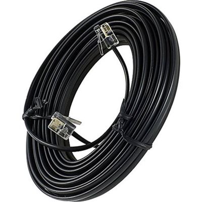Câble téléphonique spiralé RJ9 personnalisé 5 pieds, gaine en PVC noir