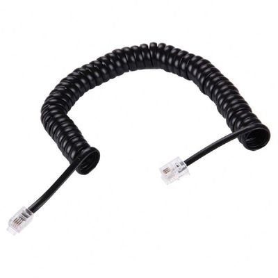 Personnalisation Rj9 câble téléphonique enroulé 5 pieds Rj11 câble téléphonique
