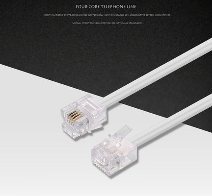 Le câble standard 4P4C 4P2C 6P2C 6P4C pour l'extension de téléphone 24AWG-28AWG