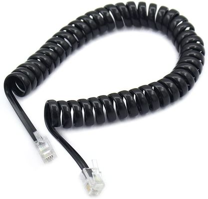16 MHz câble téléphonique en spirale RJ9 RJ11 RJ12 ligne téléphonique enroulée 6P6P 6P4C 4P4C 4P2C
