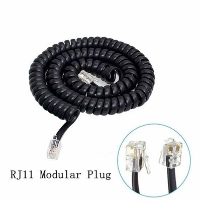 16 MHz câble téléphonique en spirale RJ9 RJ11 RJ12 ligne téléphonique enroulée 6P6P 6P4C 4P4C 4P2C