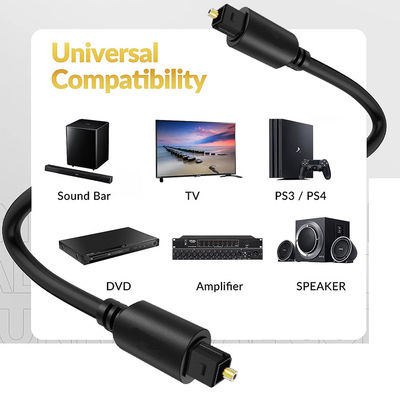 Rohs 5.1 câble audio Toslink à fibre optique numérique pour haut-parleur Hifi