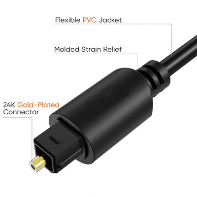 Rohs 5.1 câble audio Toslink à fibre optique numérique pour haut-parleur Hifi