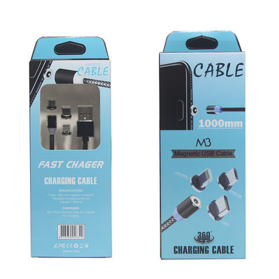 Câble USB magnétique 3-en-1, tressé en nylon, Micro, Type C, 8 broches