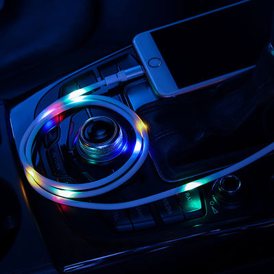 Contrôle vocal LED câble de charge USB de type C avec lumière colorée