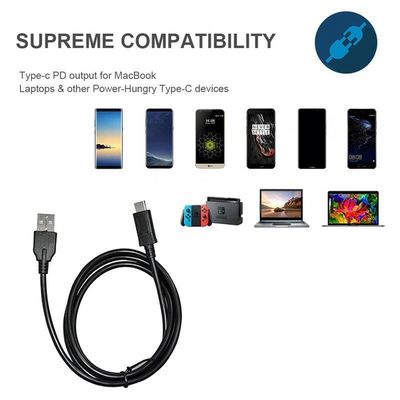 Câble de charge rapide USB A vers Type C 1m Noir Blanc