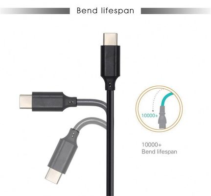 Câble de charge rapide USB A vers Type C 1m Noir Blanc