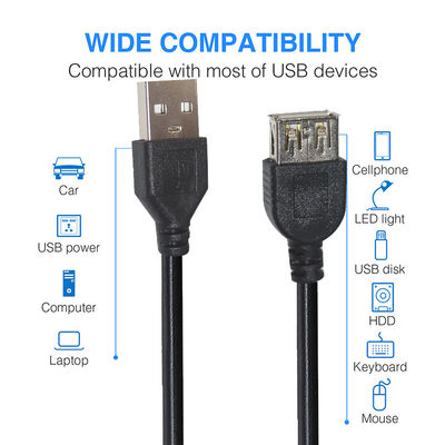 Téléphones portables OEM ODM Extension câble de données USB mâle à femelle Charge rapide