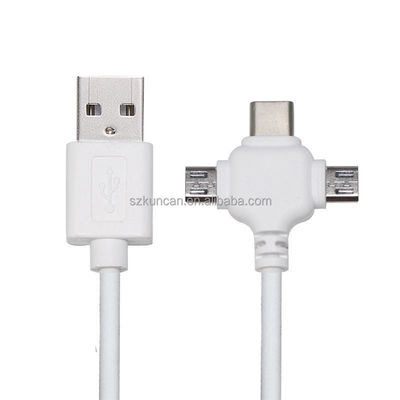 Câble de données à charge rapide 3-en-1 USB 2.0 de 0,5 m Micro Type C