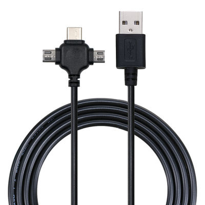 Câble de données à charge rapide 3-en-1 USB 2.0 de 0,5 m Micro Type C