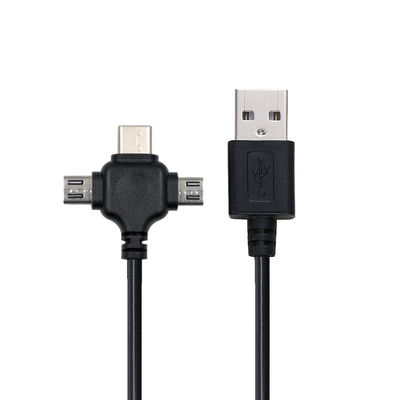 Câble de données à charge rapide 3-en-1 USB 2.0 de 0,5 m Micro Type C