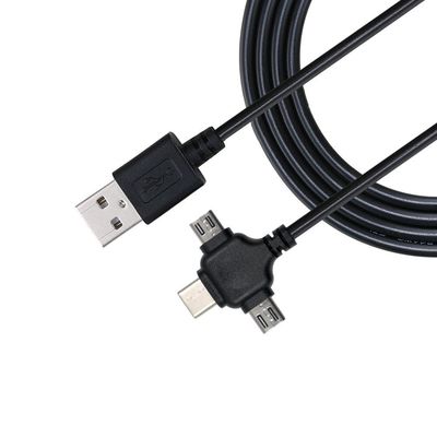 Câble de données à charge rapide 3-en-1 USB 2.0 de 0,5 m Micro Type C