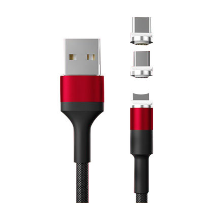 Type USB Micro-USB 360 degré 3 en 1 câble d'adaptateur magnétique LED USB pour une charge rapide