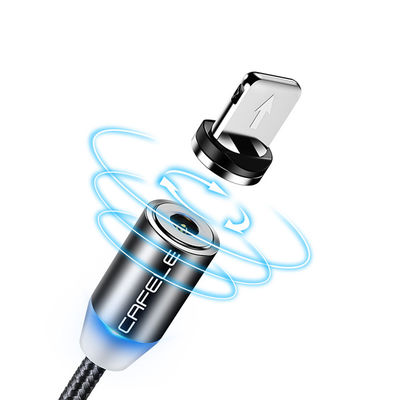 Type USB Micro-USB 360 degré 3 en 1 câble d'adaptateur magnétique LED USB pour une charge rapide
