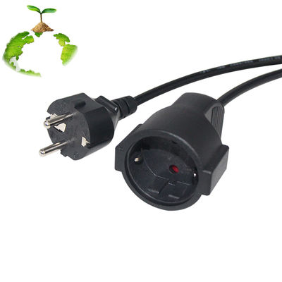 6 pieds noir cee/7 EU AC Cable de puissance 3Pin Splitter Cable 1 à double féminin type Y Split Lead