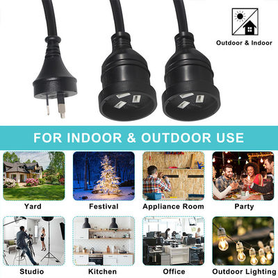 Australie prise H05vv-f 3g 3*0,5mm2/0,75mm2 IEC connecteur câble d'alimentation avec double femme