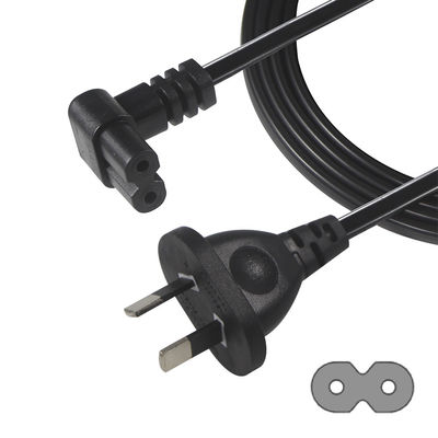 2m SAA Iec Plug H03vvh2f 2X075mm2 australien à 2 broches Figure 8 Ac Cable End Angle d'extension C7 Corde d'alimentation du connecteur