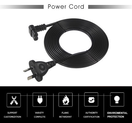 2m SAA Iec Plug H03vvh2f 2X075mm2 australien à 2 broches Figure 8 Ac Cable End Angle d'extension C7 Corde d'alimentation du connecteur