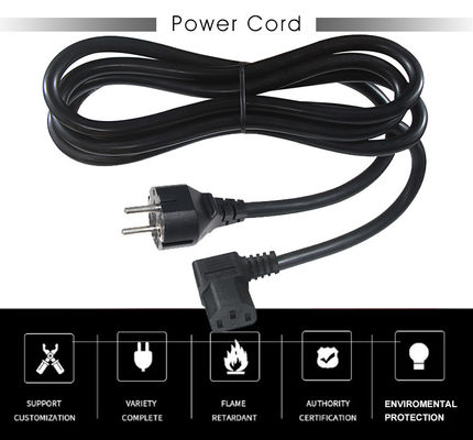 CEE7-7 à angle droit C13 câble d'alimentation 1,8 m PVC HO5VV-F3G