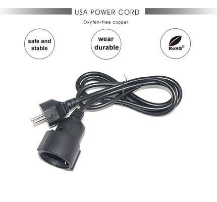 Cee 7/7 Cord 16A Plug Power Femme à mâle Schuko Extension câble européen 2 mètres
