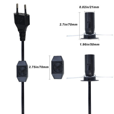 Cable d'alimentation UE avec porte lampe E12 E14 E27 et interrupteur d'allumage/d'arrêt