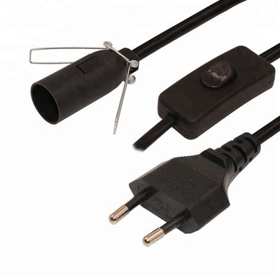 Cordon électrique à courant alternatif à deux branches européen avec prise Edison
