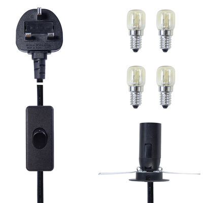 E14 Porteur câble d'alimentation de lampe à sel de l'Himalaya avec une longueur de câble de 1,2 M et 303 commutateurs d'allumage/arrêt