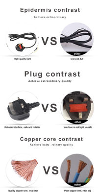 H05vv-f 3*0,5mm2/0,75mm2 IEC Tête féminine Type UK 3 câbles à pointe pour connecteur PDU de bureau