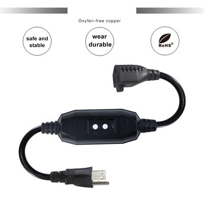 GFCI NEMA 515P à 515R Cordon d'alimentation CA pour ordinateur portable câble d'alimentation 4 pieds fil d'extension noir