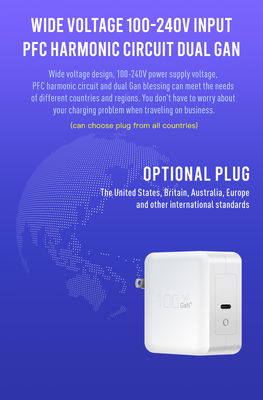 Chargeur à paroi à haute puissance Qc 3.0 usb 100w Gan Chargeur de voyage Protection contre la surtension