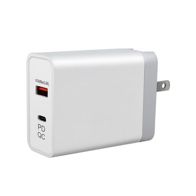 240V 45W QC 3.0 Adaptateur d'alimentation par prise murale pour câble Euro Usb C 2m