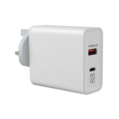 240V 45W QC 3.0 Adaptateur d'alimentation par prise murale pour câble Euro Usb C 2m