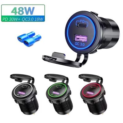 OEM/ODM Bienvenue 5V Pd 45W Qc et chargement USB C Adaptateur de chargeur de voiture pour allume-cigare
