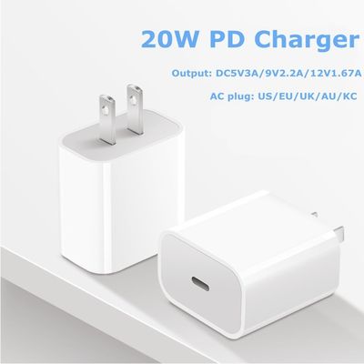 QC double port 20W chargeur USB C pour les joueurs de jeux vidéo