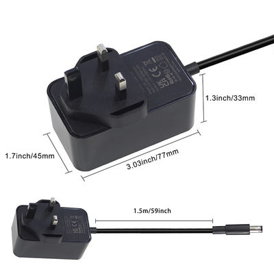 Adaptateur d'alimentation 12V 1.5A britannique AC à CC 5.5*2.1 5.5*2.5mm avec certificat ROHS