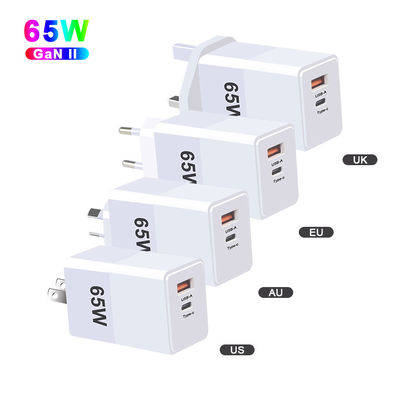 EU US UK AU GaN 140w 120w 65w 45w Chargeur portable USB C avec fonction QC2.0