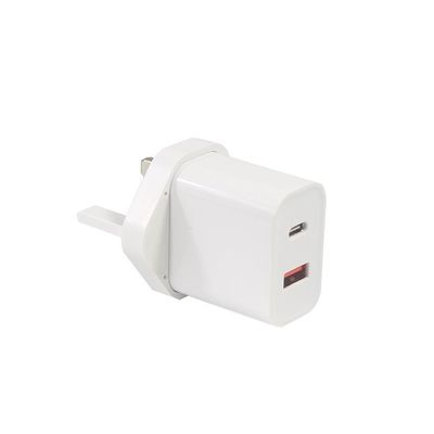1A+1C Chargeur de voyage USB Chargeur rapide Type C Chargeur à paroi rapide de 30 W UK Qc