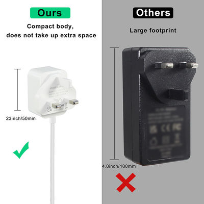 Adaptateur d'alimentation en courant continu 12V2A 2000mA 24W Convertisseur AC/DC avec prise 5,5 x 2,5 mm et 2,1 mm
