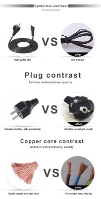 1.5M VDE CEE Euro Plug Cable IEC Ordinateur Eu Male Shucko 10A Cordon d'alimentation AC à adaptateur Schuko C5