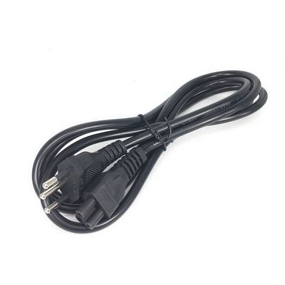 Cordon d'alimentation brésilien NBR14136 IEC320 C5 à 3 broches 3x0,75mm² 1,8M Noir