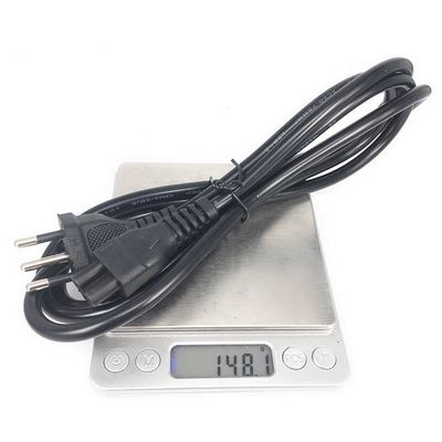 Cordon d'alimentation brésilien NBR14136 IEC320 C5 à 3 broches 3x0,75mm² 1,8M Noir