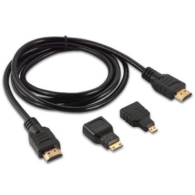 1.5m câble HDMI homme à homme 3 en 1 pour caméra vidéo et tablette PC à la télévision