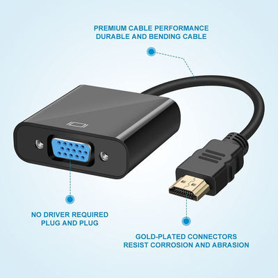 1080P HDMI à convertisseur VGA câble d'adaptateur pour ordinateur