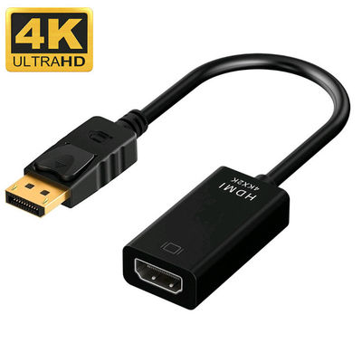 Port d'affichage coaxiale doré masculin de type DP à câble HDMI Adaptateur pour projecteur