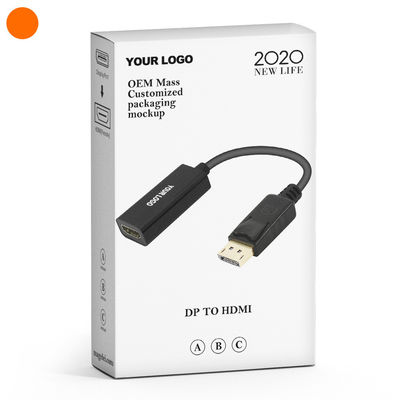 Port d'affichage coaxiale doré masculin de type DP à câble HDMI Adaptateur pour projecteur
