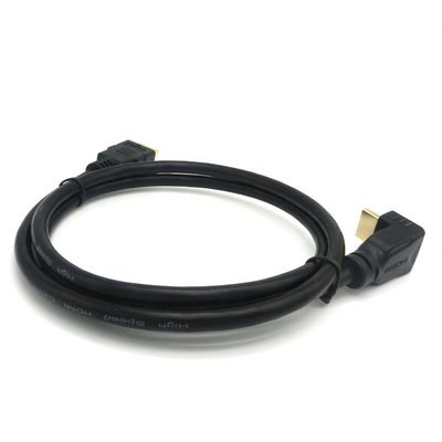 Connecteur en or à angle de 90 degrés 2.0V 4K 60Hz câble HDMI 1,5m pour multimédia