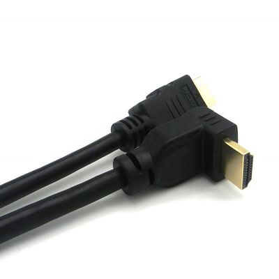 Connecteur en or à angle de 90 degrés 2.0V 4K 60Hz câble HDMI 1,5m pour multimédia